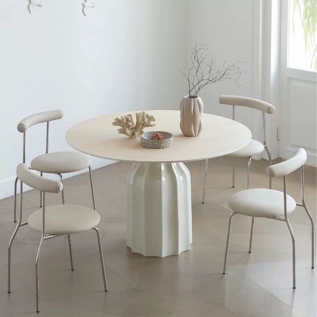 KOCA Japandi Sintered Stone Round Dining Table