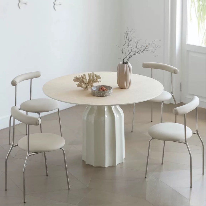 KOCA Japandi Sintered Stone Round Dining Table