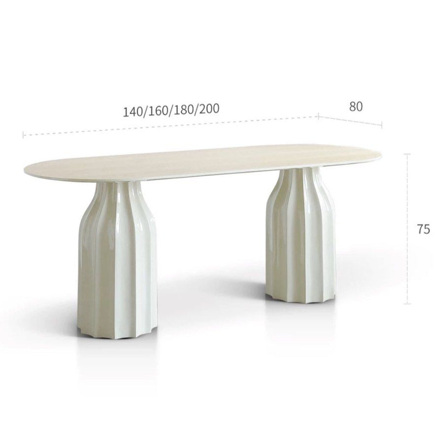 KOCA Japandi Sintered Stone Round Dining Table