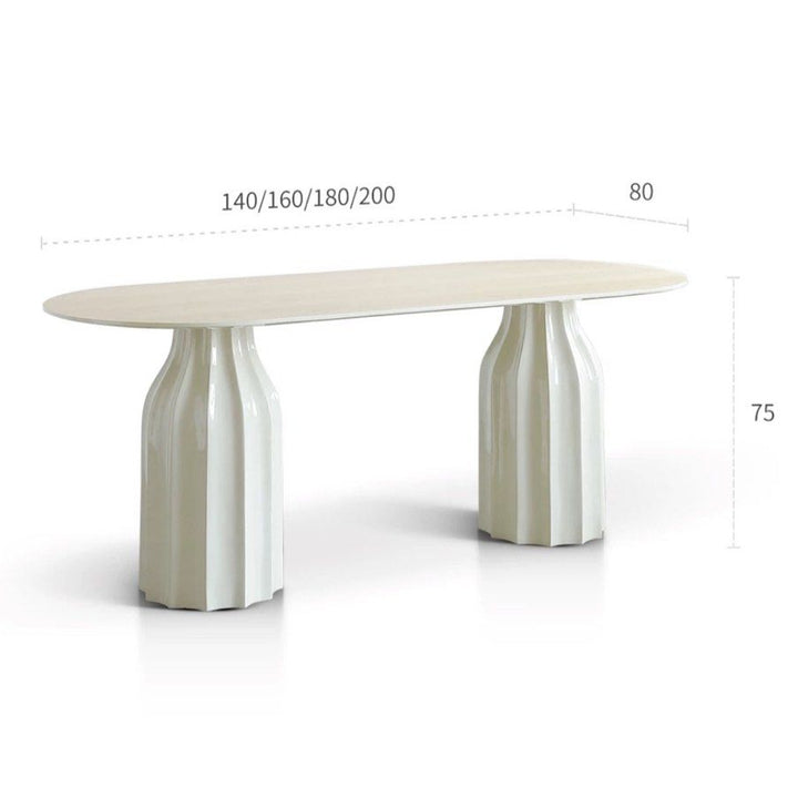 KOCA Japandi Sintered Stone Round Dining Table