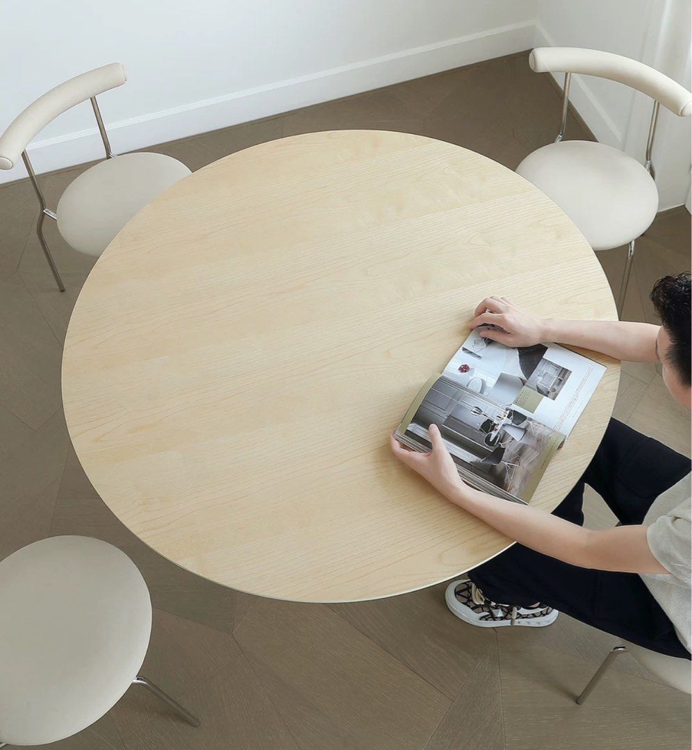 KOCA Japandi Sintered Stone Round Dining Table