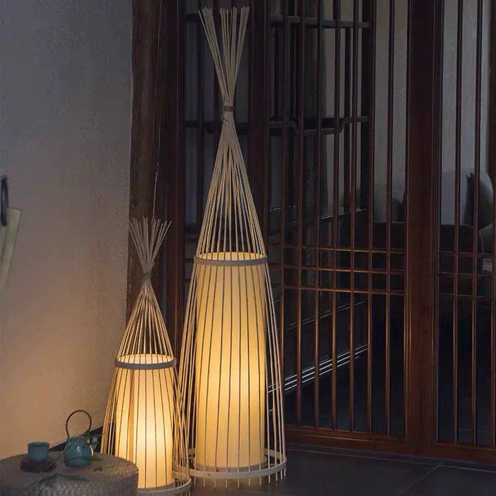 RION Oriental Bamboo Floor Lamp