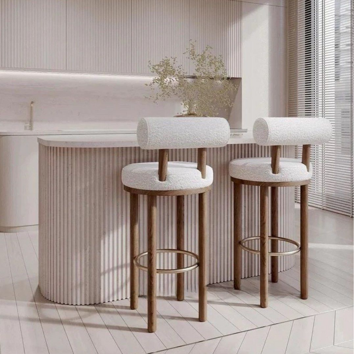 HOODA Modern Boucle Bar Stool