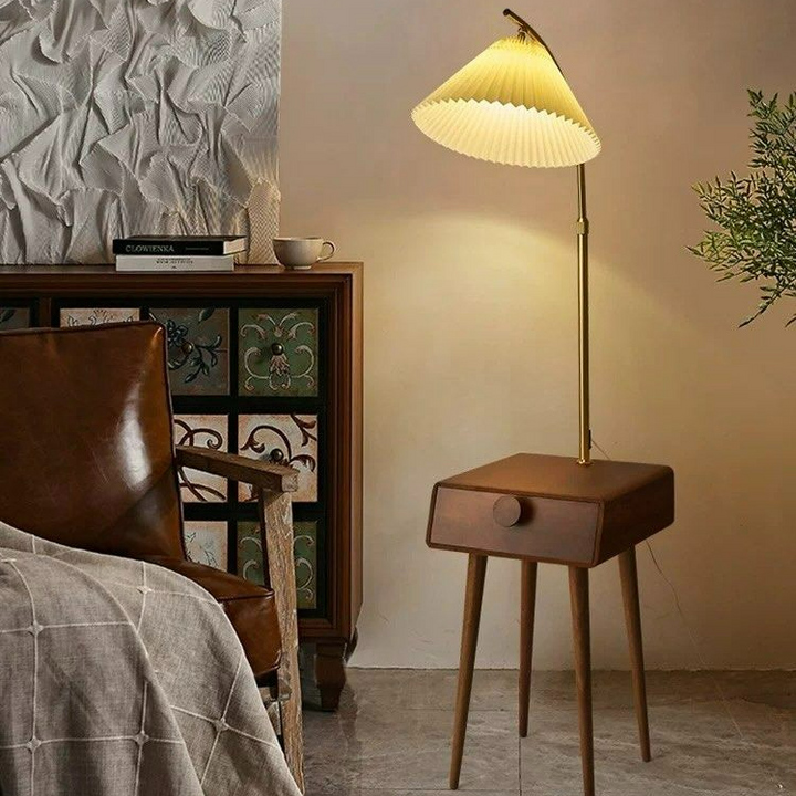 EDRIK Japandi Side Table Floor Lamp