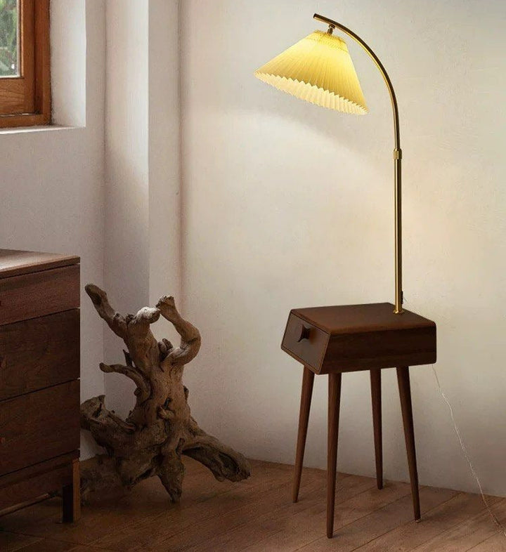 EDRIK Japandi Side Table Floor Lamp