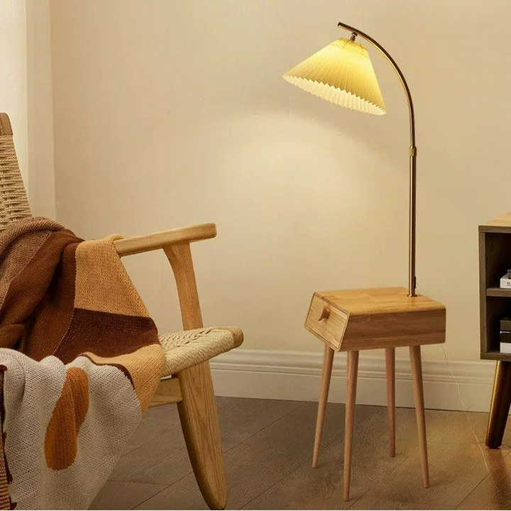 EDRIK Japandi Side Table Floor Lamp