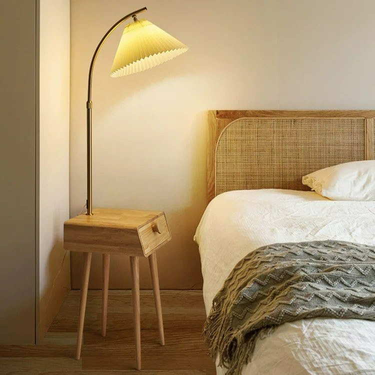 EDRIK Japandi Side Table Floor Lamp
