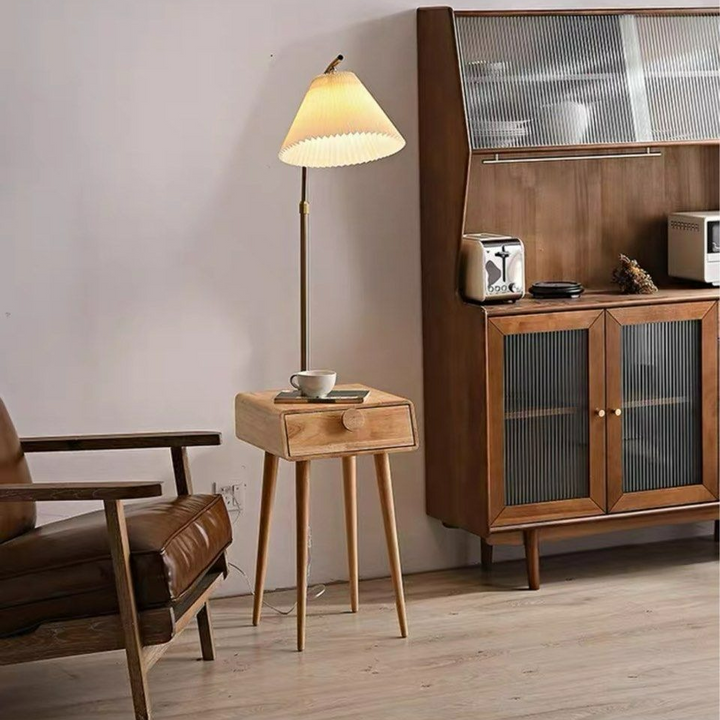 EDRIK Japandi Side Table Floor Lamp