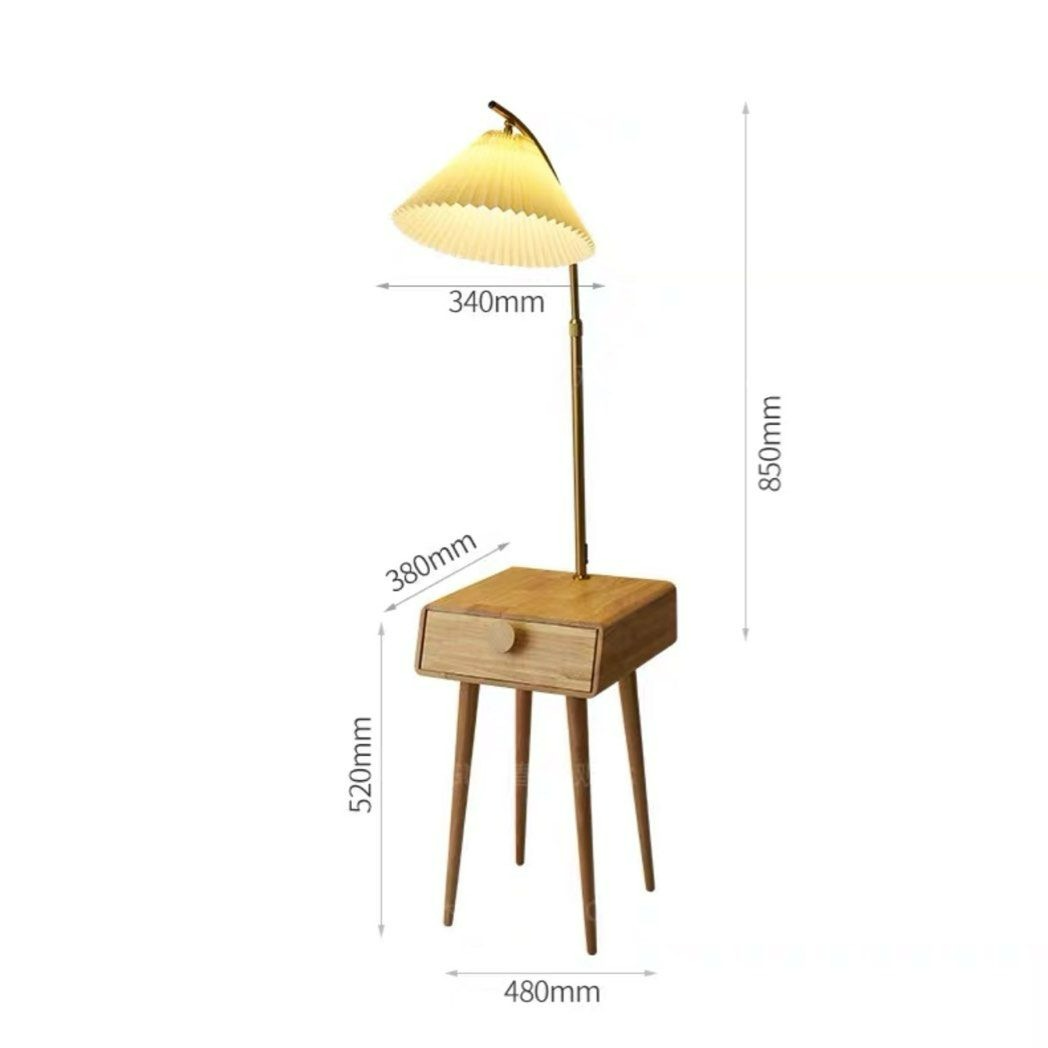 EDRIK Japandi Side Table Floor Lamp