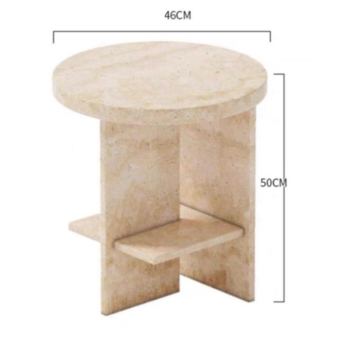 ROLEN Wabi Sabi Travertine Bedside Table