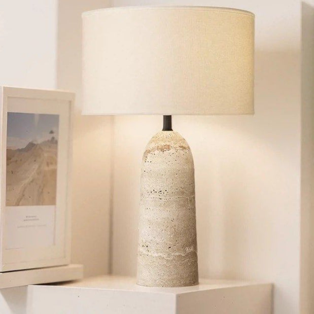 RUSS Modern Travertine Table Lamp
