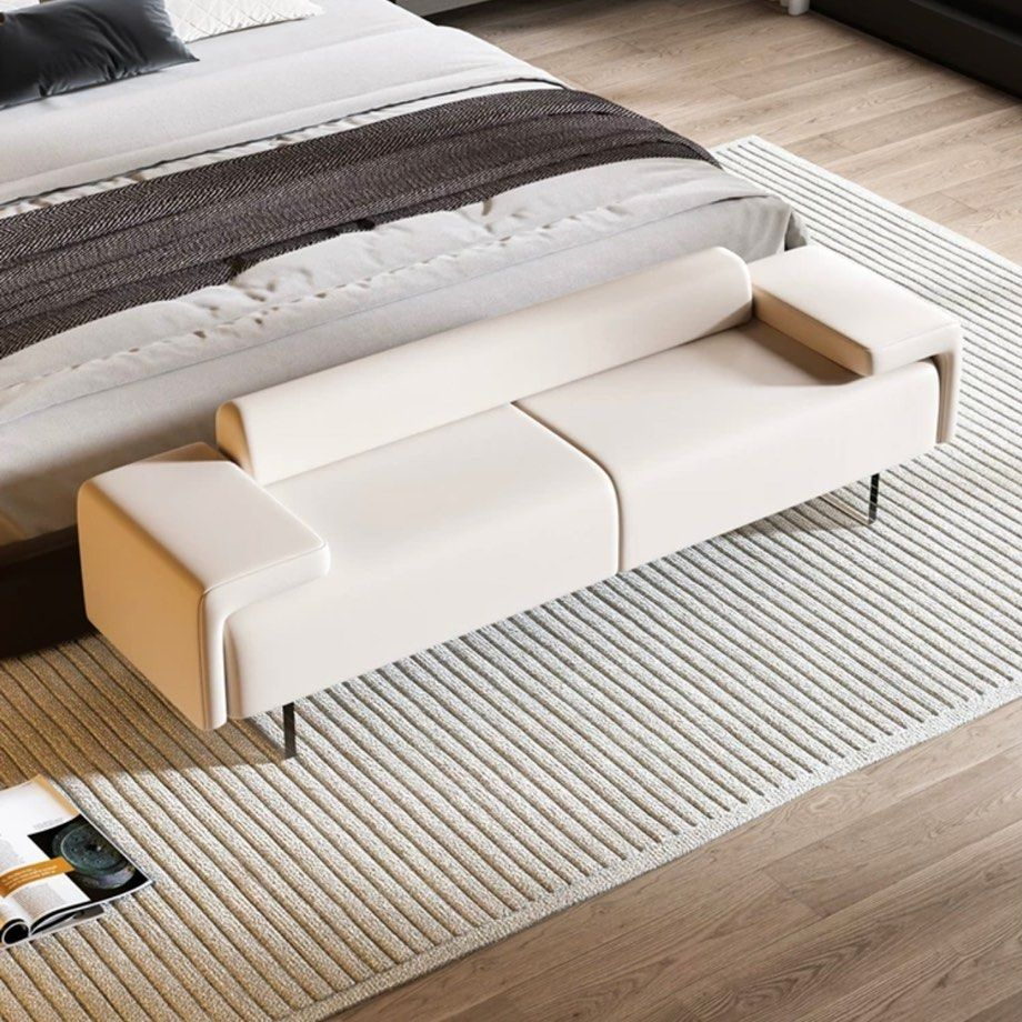 ROSAMUND Modern Leather Bench