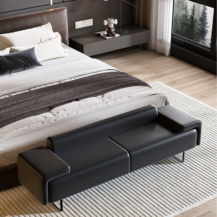 ROSAMUND Modern Leather Bench