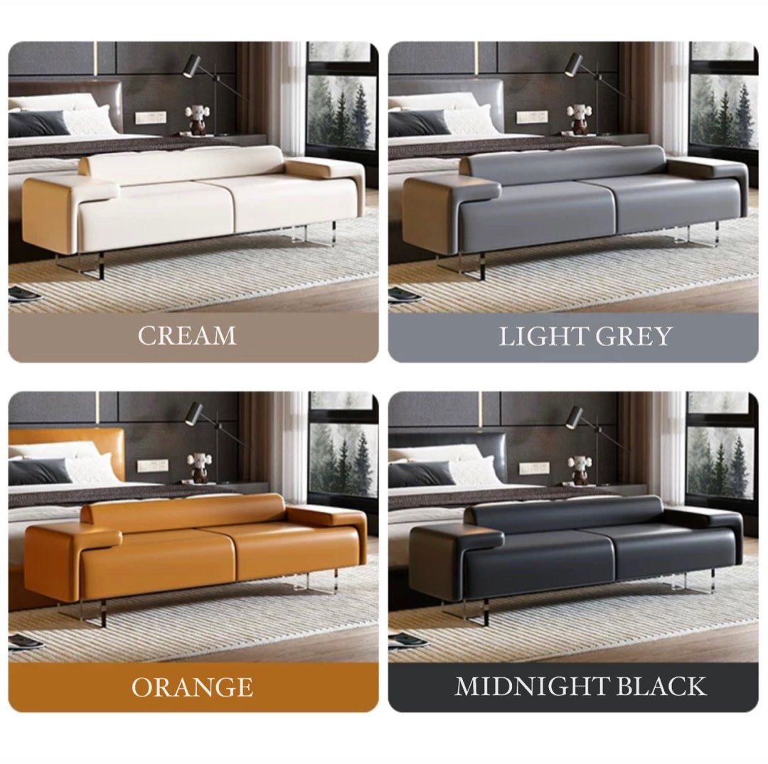 ROSAMUND Modern Leather Bench