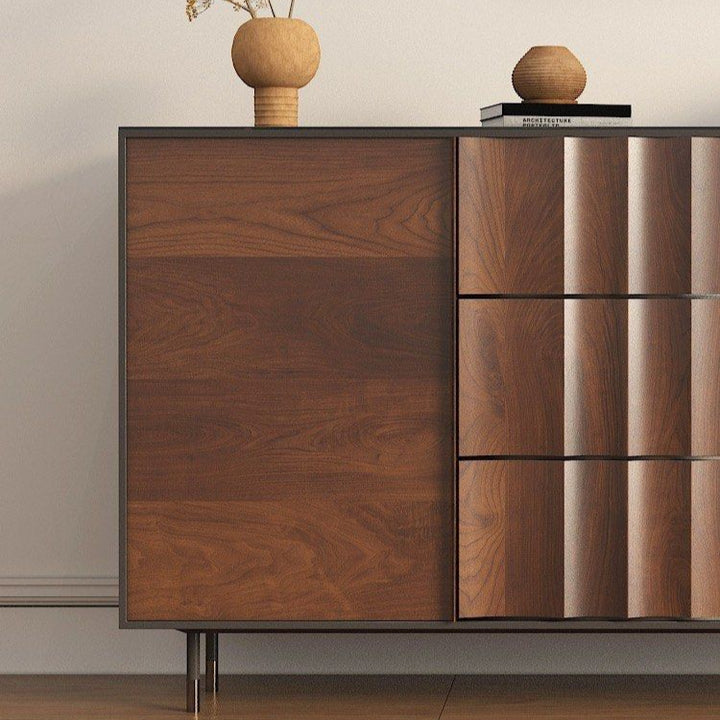 DIVOND Modern Walnut Sideboard