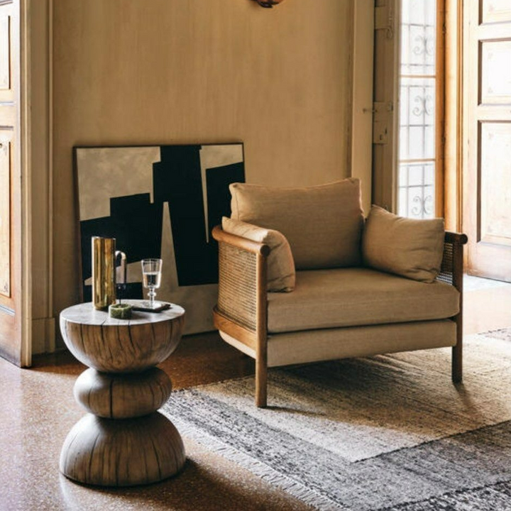 NINA Rattan Solid Wood Armchair