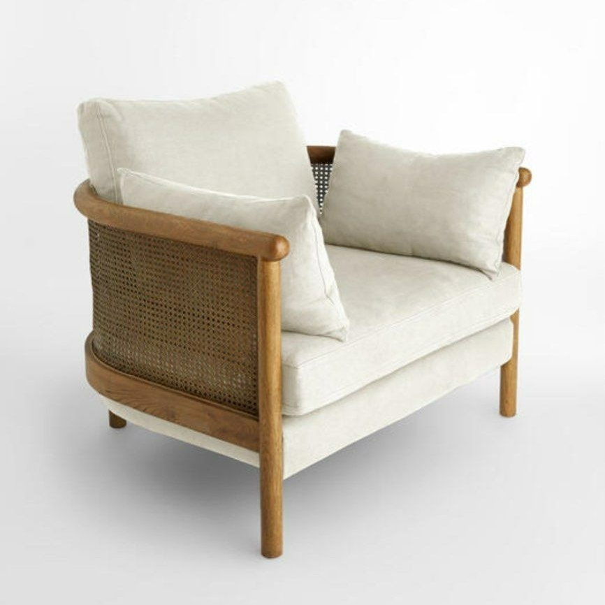 NINA Rattan Solid Wood Armchair