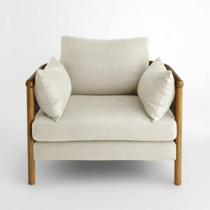 NINA Rattan Solid Wood Armchair