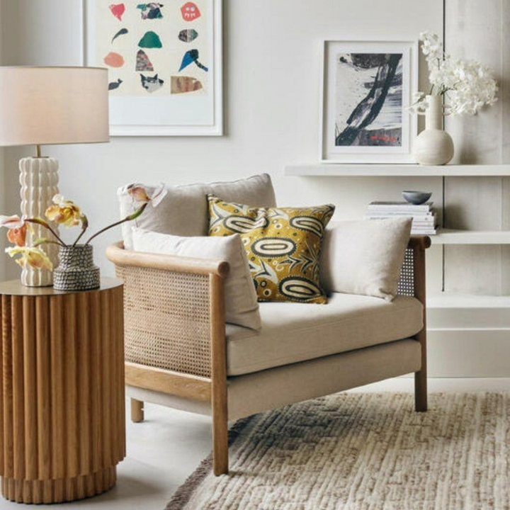 NINA Rattan Solid Wood Armchair