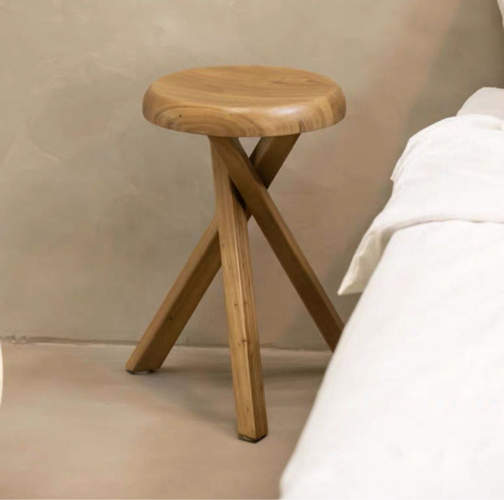 DIMAGGIO Rustic Solid Wood Side Table