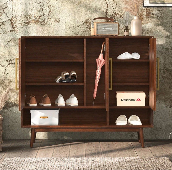 SENNIA Herringbone Solid Wood Shoe Cabinet