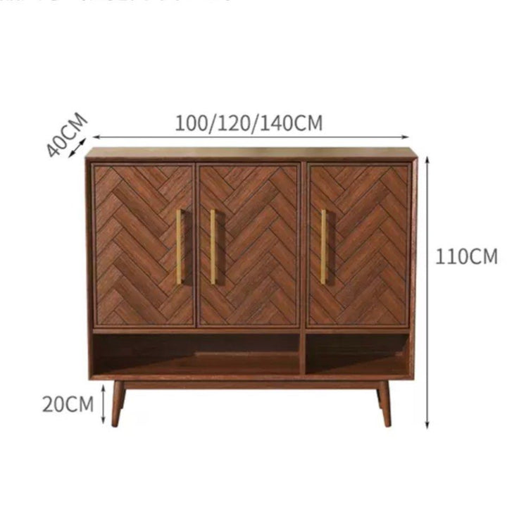 SENNIA Herringbone Solid Wood Shoe Cabinet