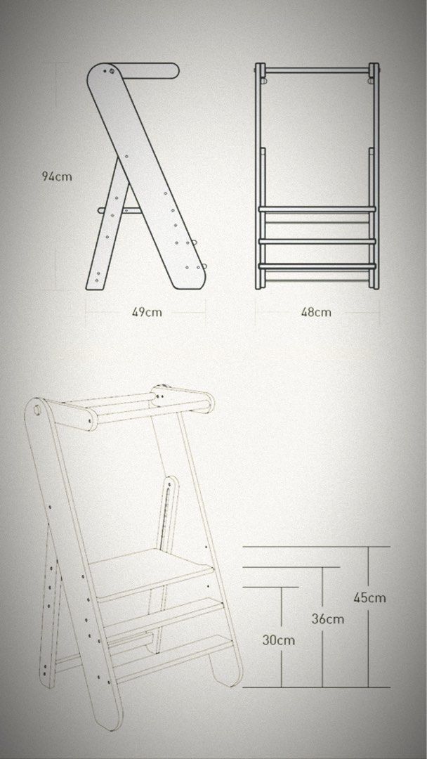 SERA Modern Solid Wood Learning Ladder