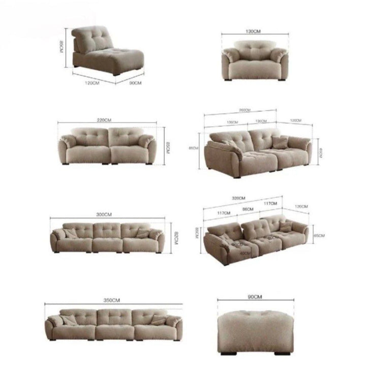 KIELN Modern Backrest Slider Fabric Sofa (Pet-friendly)