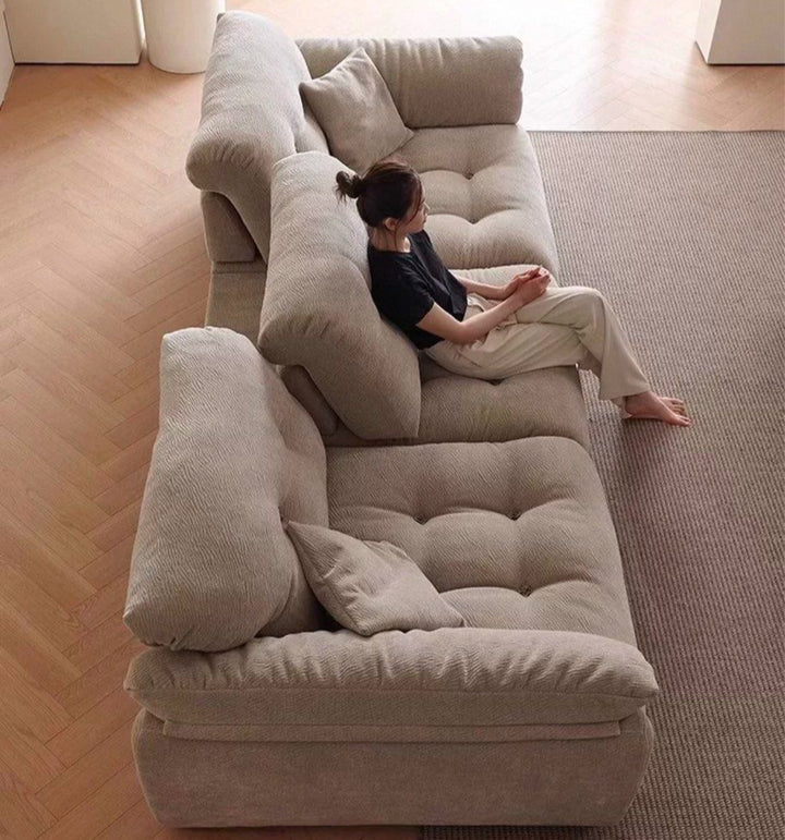 KIELN Modern Backrest Slider Fabric Sofa (Pet-friendly)