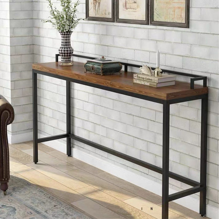 JAXEL Industrial Solid Wood Bar Table