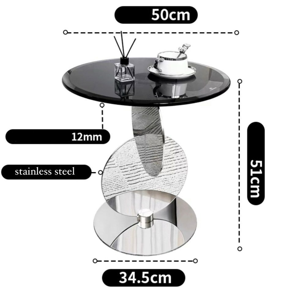 TITUS Modern Glass Side Table