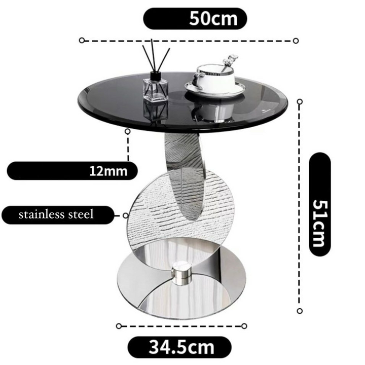 TITUS Modern Glass Side Table