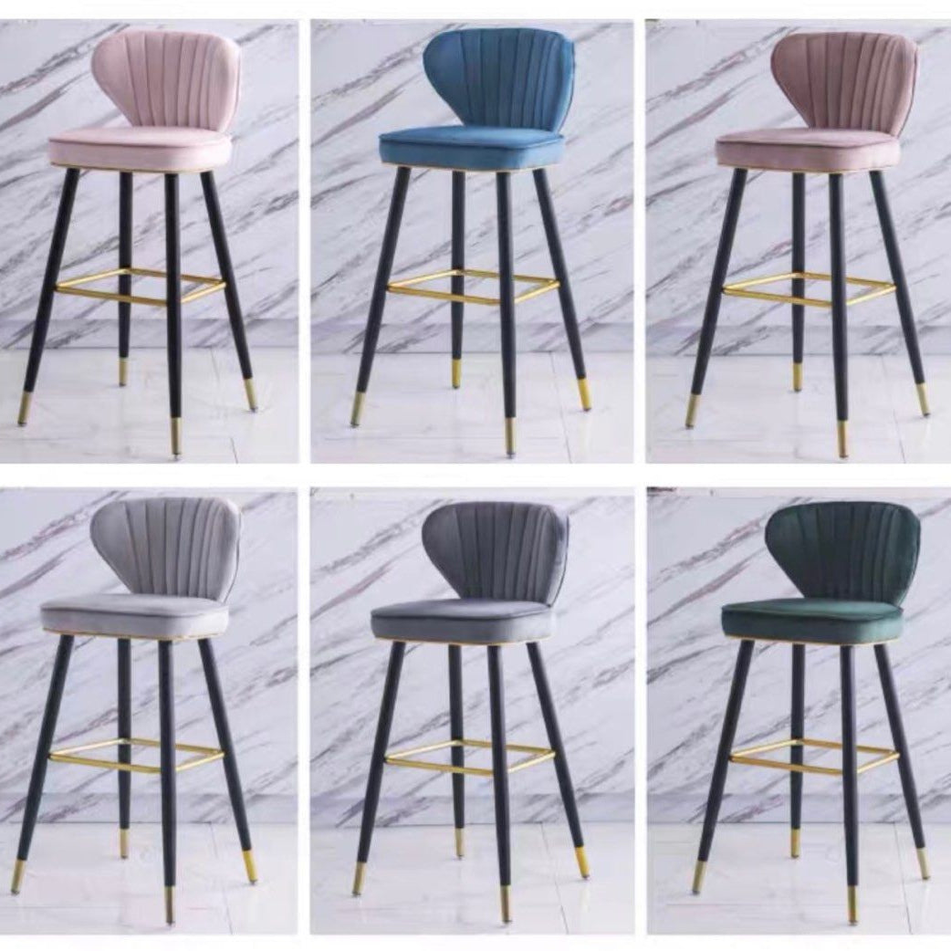 VENDI Modern Velvet Bar Stool