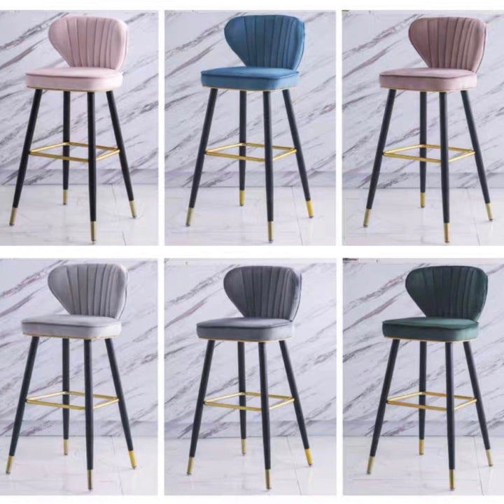 VENDI Modern Velvet Bar Stool