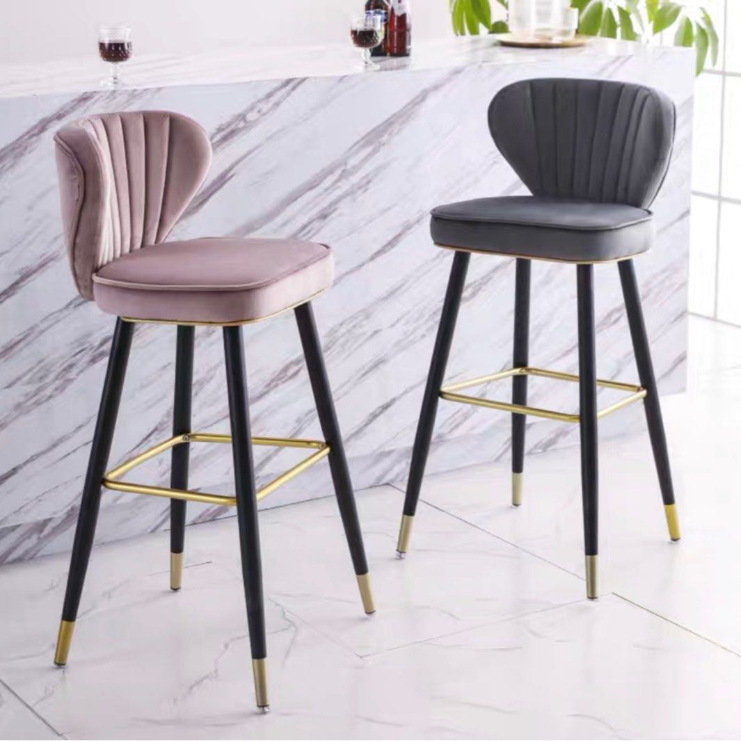 VENDI Modern Velvet Bar Stool