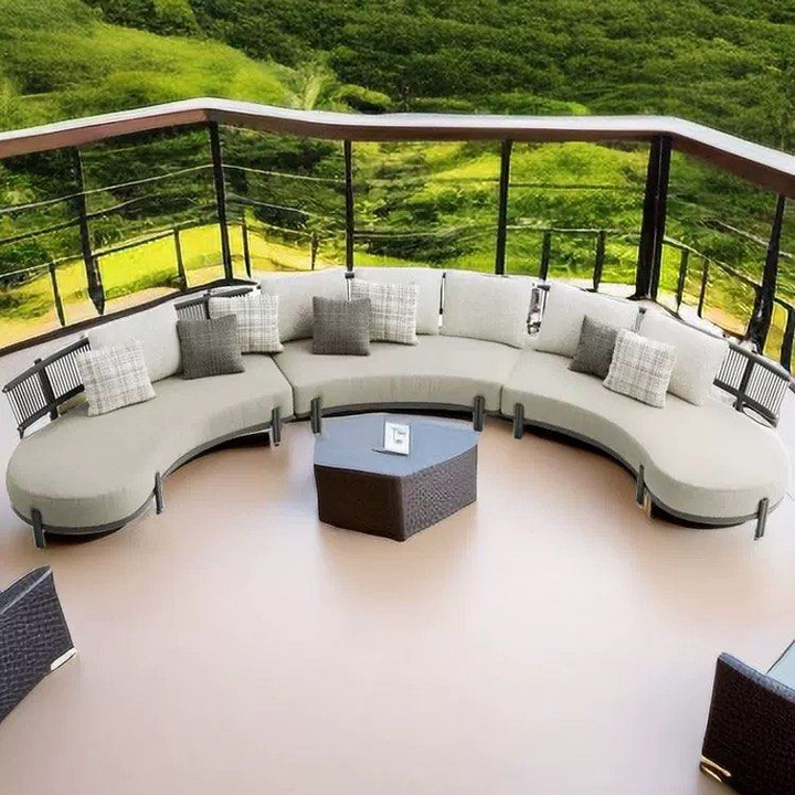RAYSON Modern Outdoor Rattan Sofa