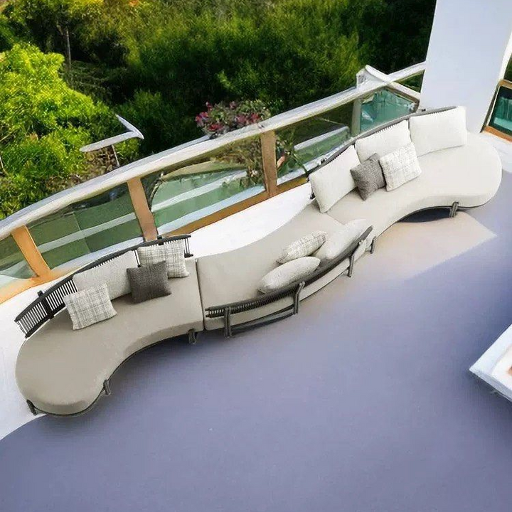 RAYSON Modern Outdoor Rattan Sofa