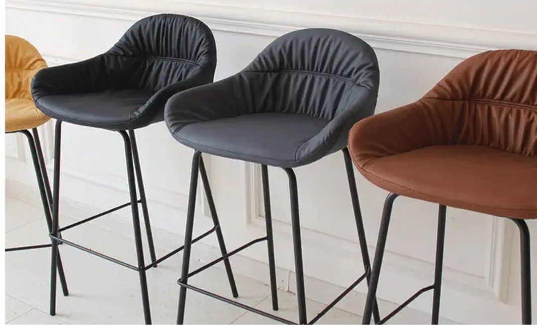 LASTE Modern Leather Bar Stool
