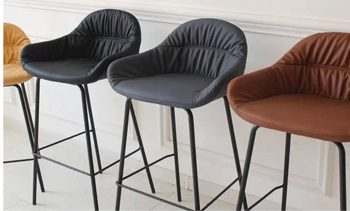 LASTE Modern Leather Bar Stool