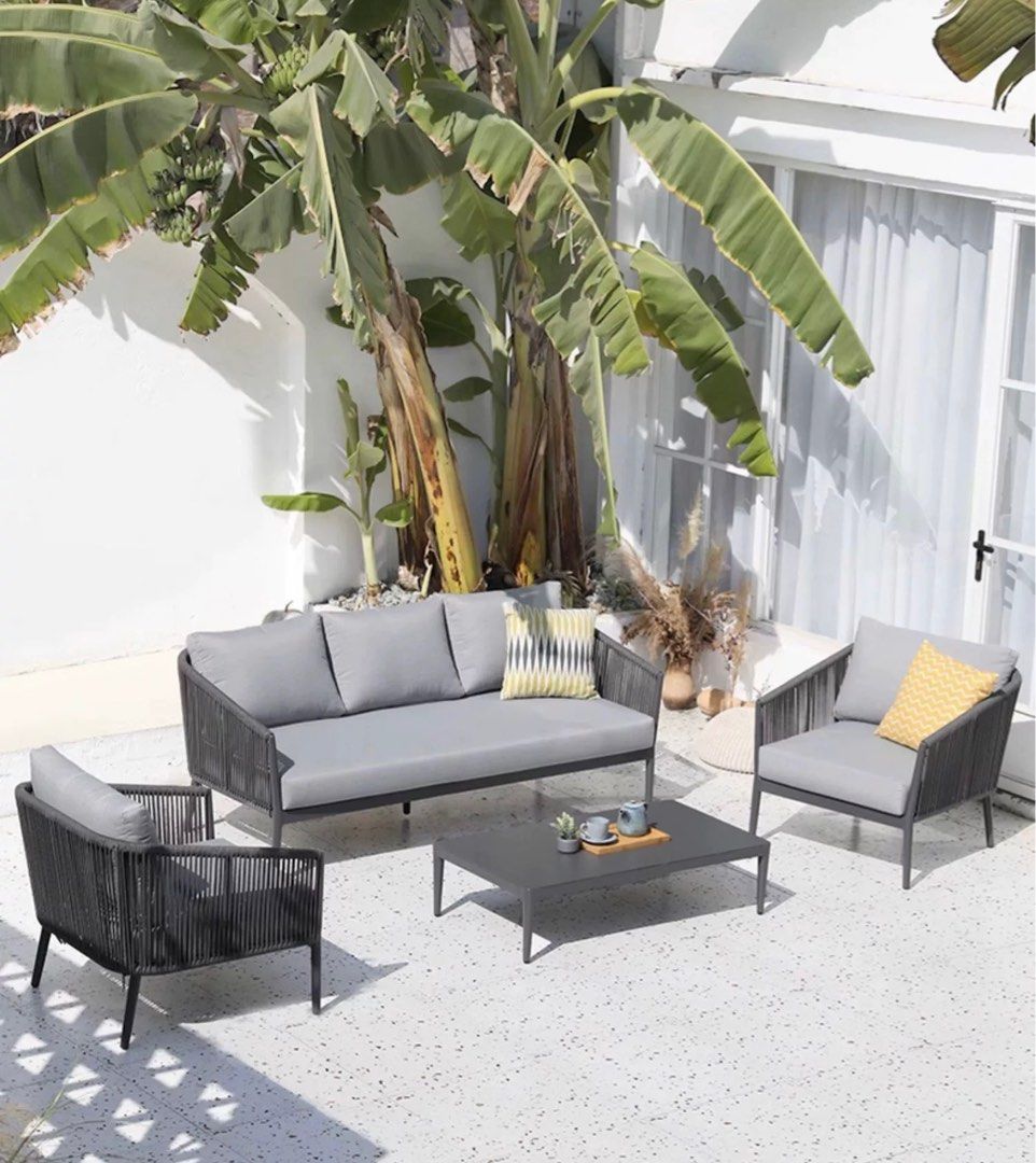 AERYN Modern Outdoor Sofa and Coffee Table Set