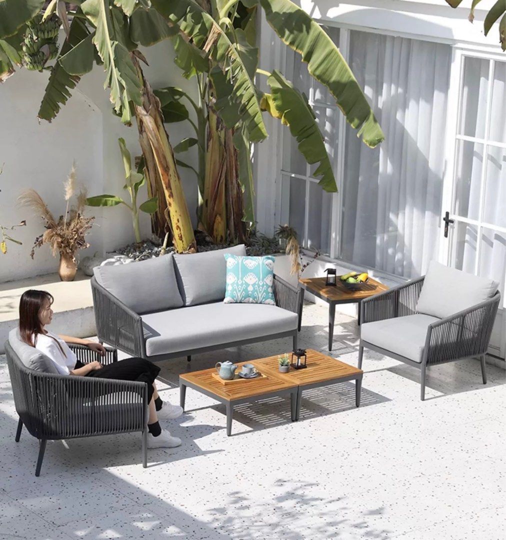 AERYN Modern Outdoor Sofa and Coffee Table Set