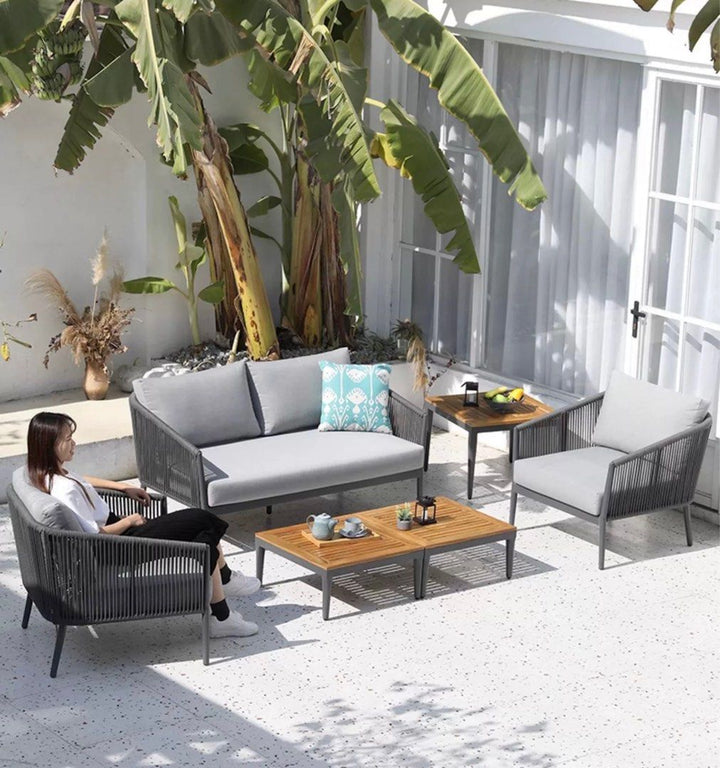 AERYN Modern Outdoor Sofa and Coffee Table Set