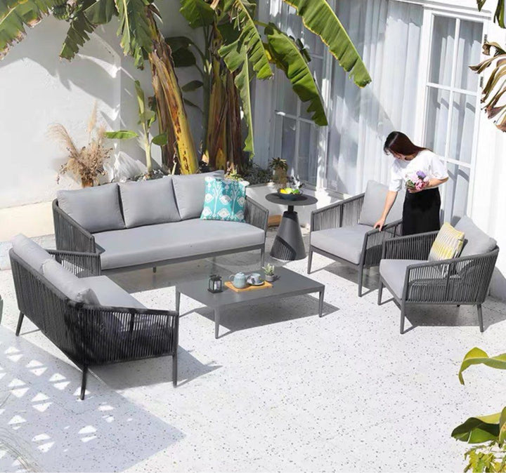 AERYN Modern Outdoor Sofa and Coffee Table Set