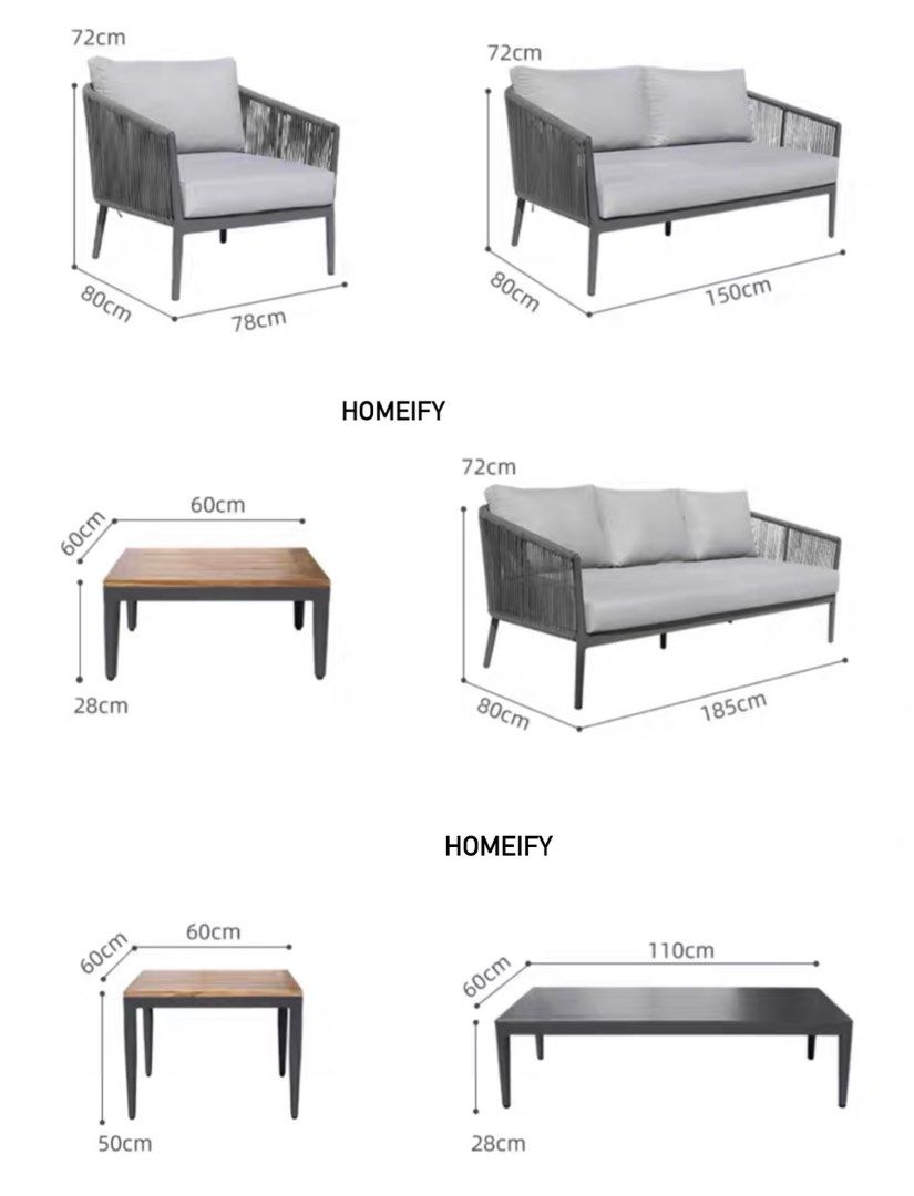AERYN Modern Outdoor Sofa and Coffee Table Set