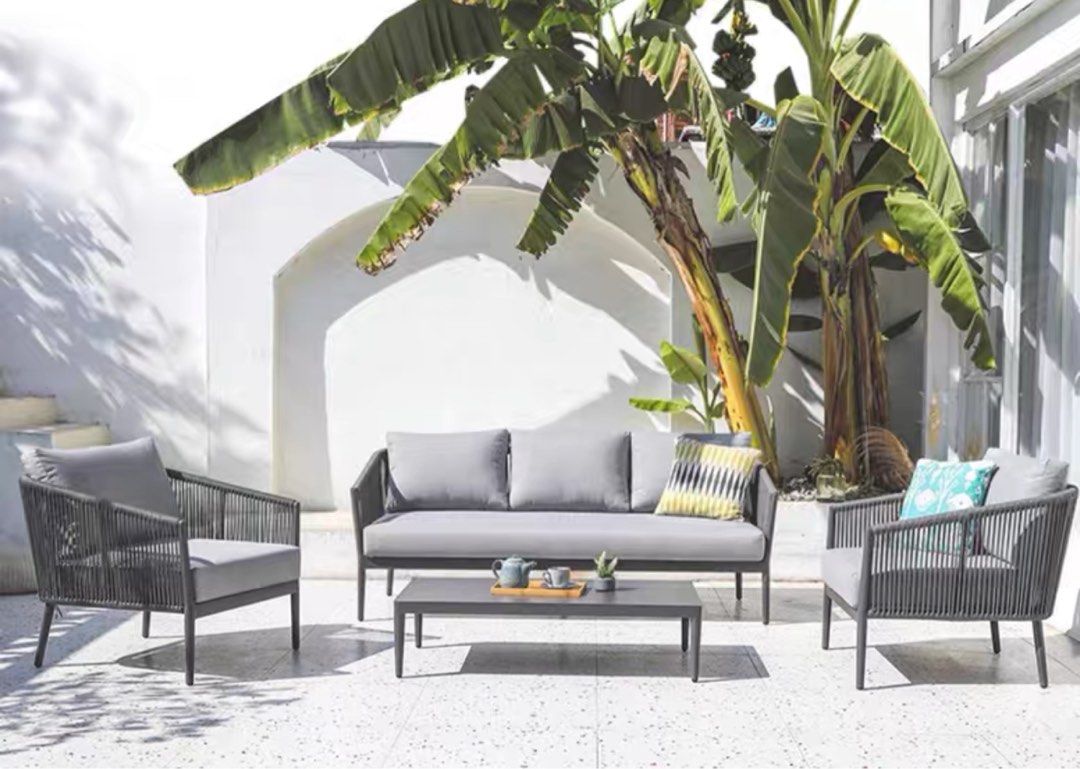 AERYN Modern Outdoor Sofa and Coffee Table Set