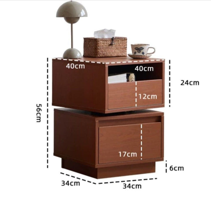 GALE Japandi Rotatable Bedside Table