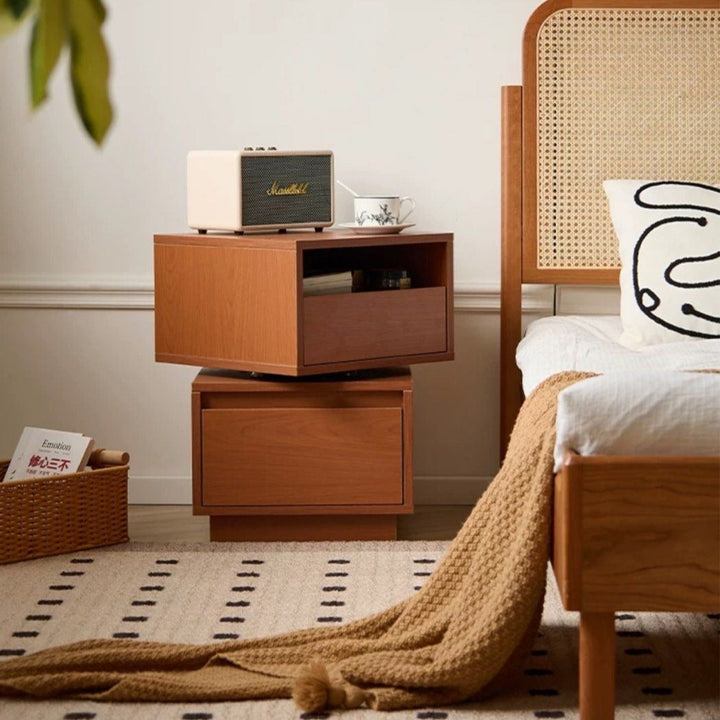 GALE Japandi Rotatable Bedside Table