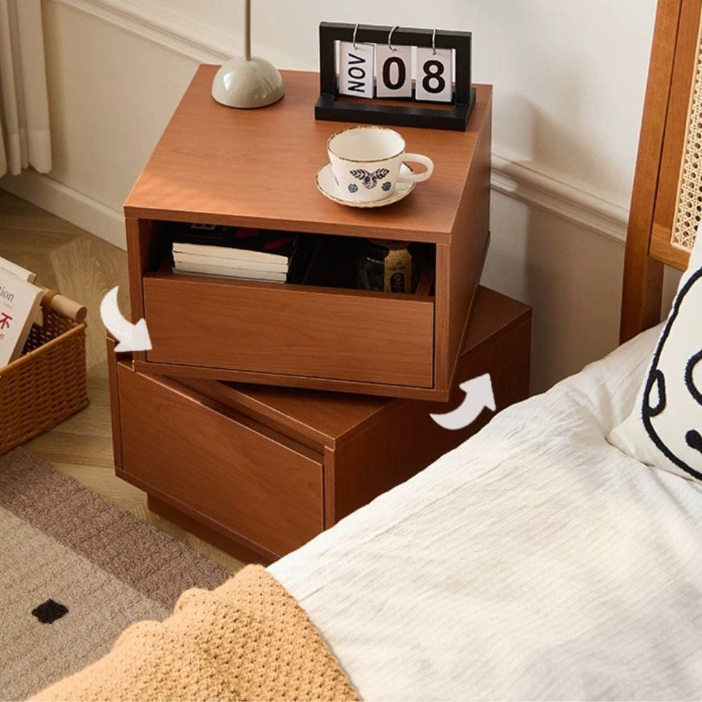 GALE Japandi Rotatable Bedside Table