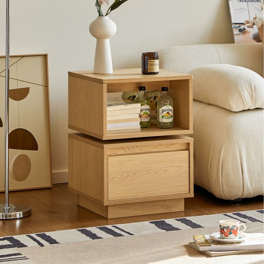 GALE Japandi Rotatable Bedside Table