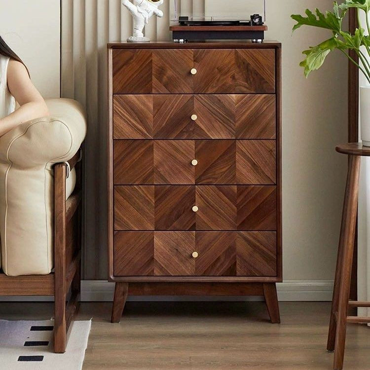 FELIXINA Walnut Wood Chest Of Drawers
